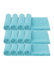 MR RAG 40x40cm TURQUOISE TWOPILE Edgeless - mikrofibra bezszwowa o dwóch długościach włosia 12-pack