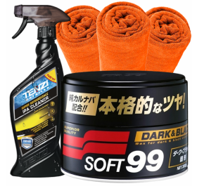 Soft99 Dark and Black Wax + Tenzi IPA 600ml + 3x mikrofibra - Zestaw do zabezpieczenia lakieru