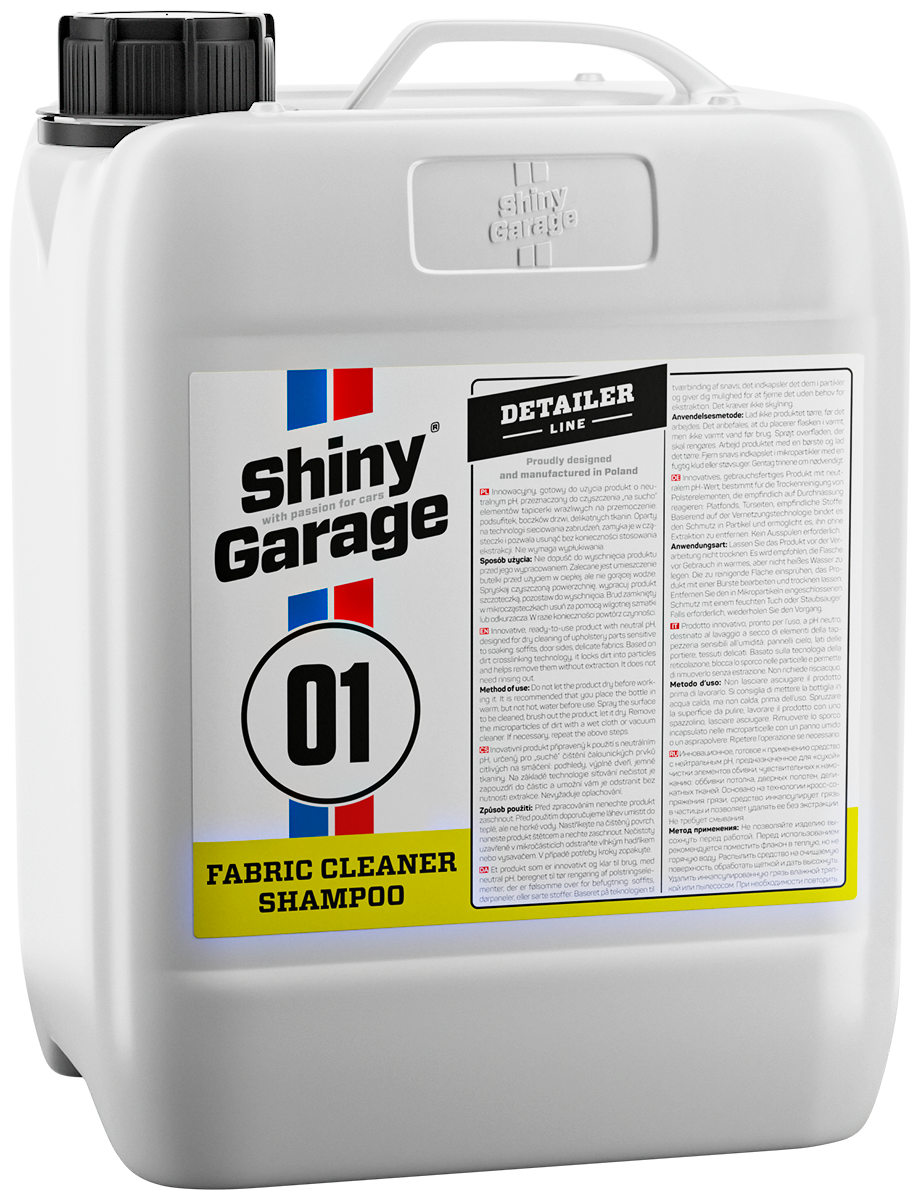 Shiny Garage Fabric Cleaner Shampoo 5L Do czyszczenia tapicerki „na