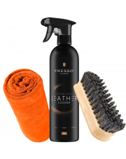 FRESSO Leather Cleaner 1L + Szczotka + Mikrofibra -  Zestaw do czyszczenia skór
