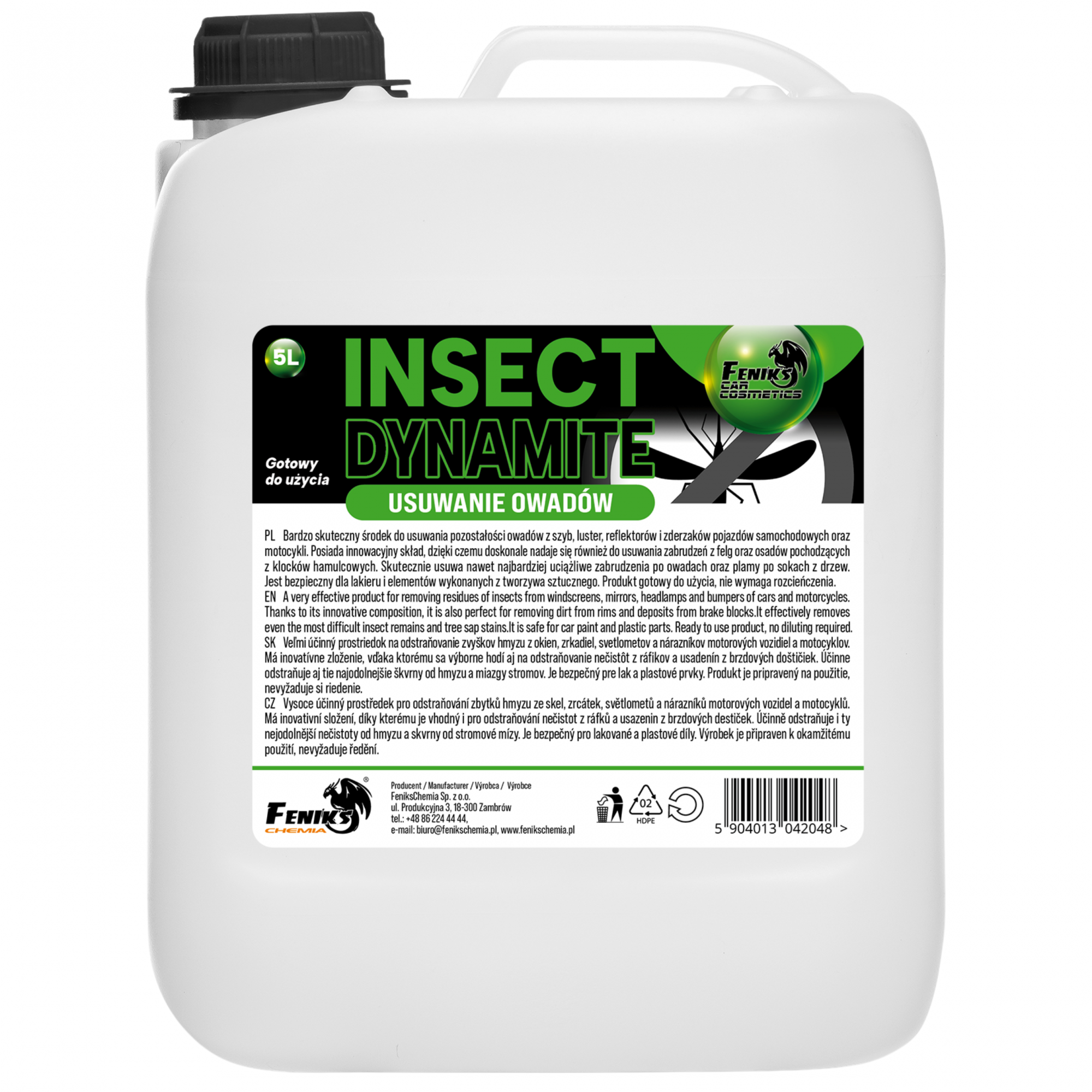 FENIKS CAR COSMETICS Insect Dynamite 5L Bardzo skuteczny środek na